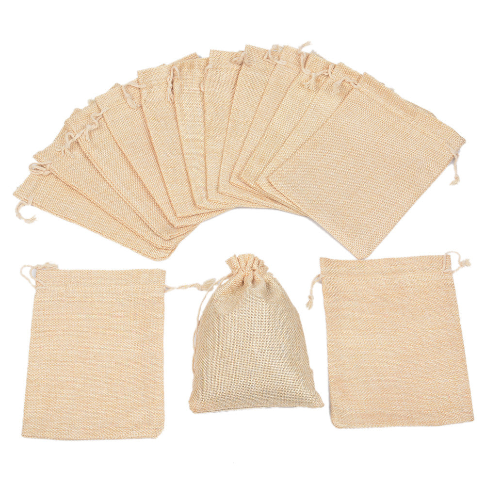 Simple Style Solid Color Linen Jewelry Packaging Bags