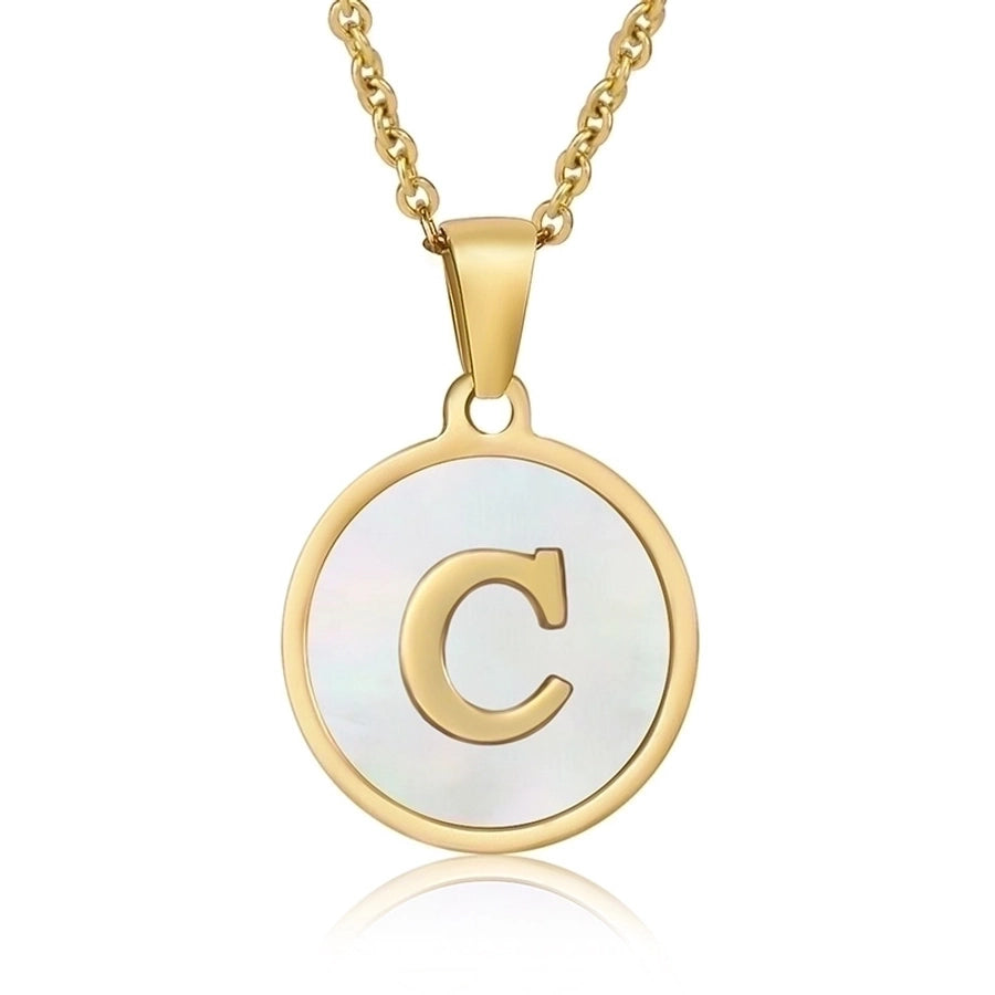 fashion round letter stainless steel plating necklace