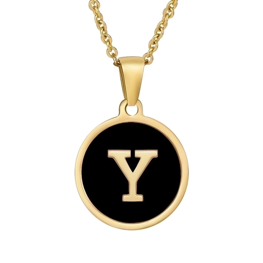 fashion round letter stainless steel plating necklace