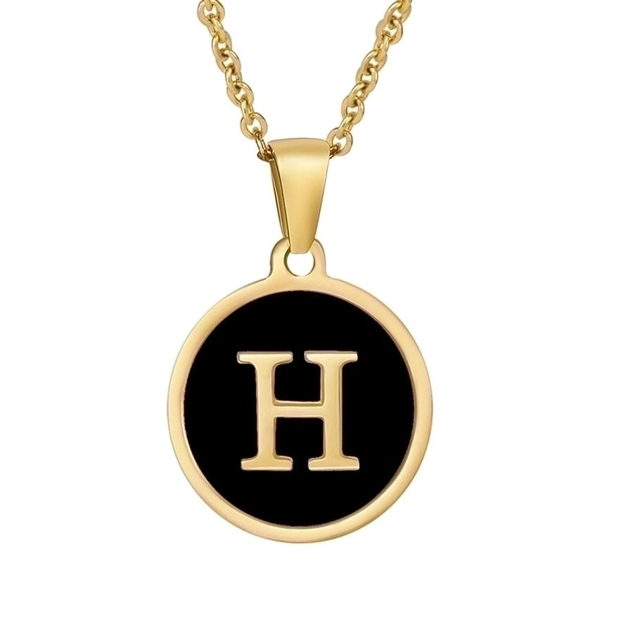 fashion round letter stainless steel plating necklace