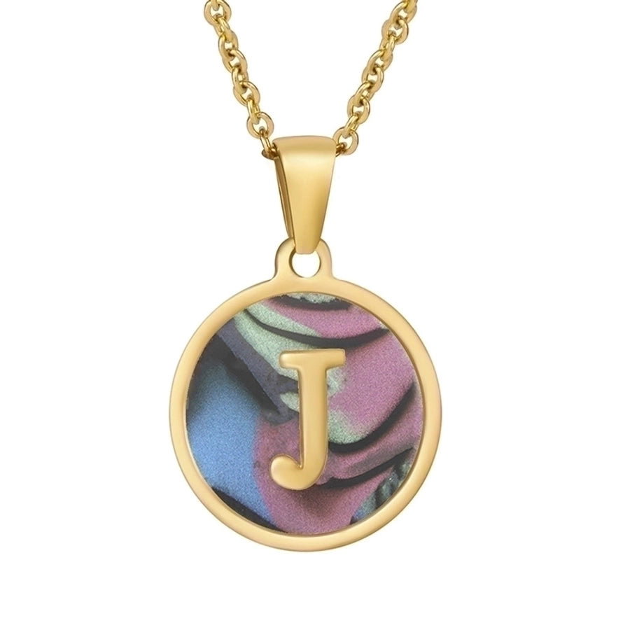 fashion round letter stainless steel plating necklace