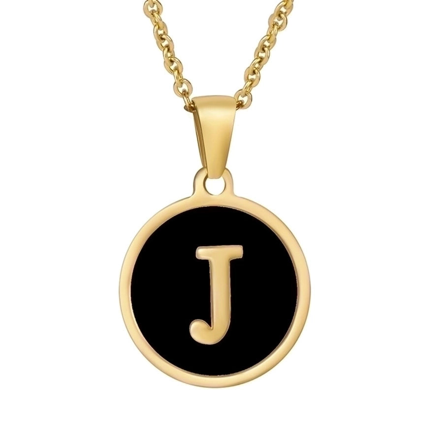 fashion round letter stainless steel plating necklace