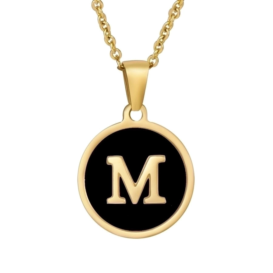 fashion round letter stainless steel plating necklace