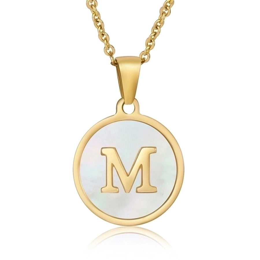 fashion round letter stainless steel plating necklace