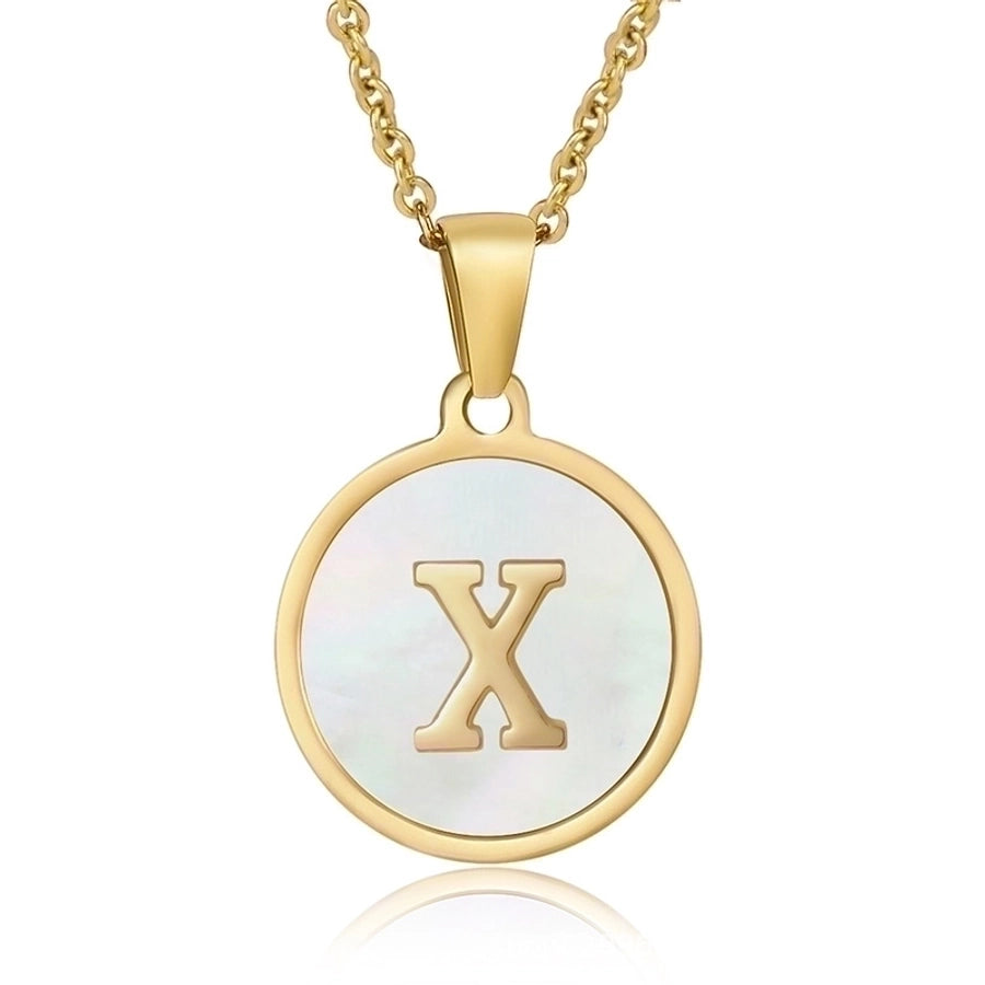 fashion round letter stainless steel plating necklace