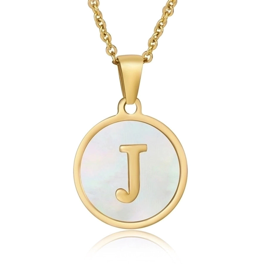 fashion round letter stainless steel plating necklace