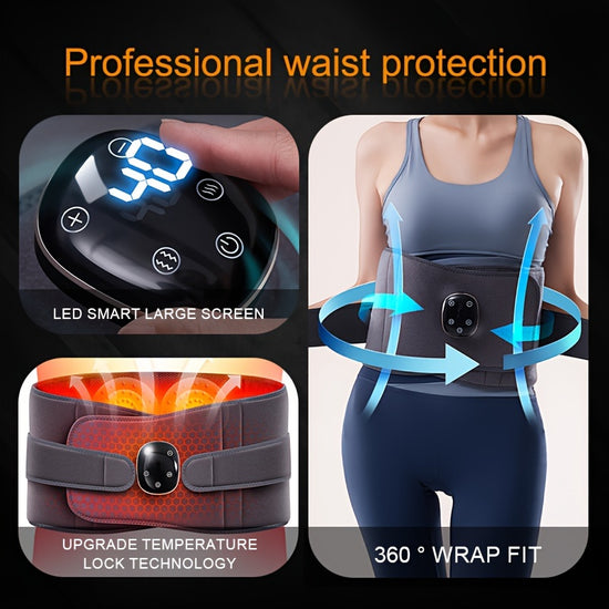 A waist and abdomen massager LCD touch screen hot vibration massage relieve waist fatigue mothers day gift fathers day gift valentines day gift